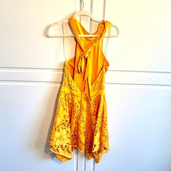 NWT Ramy Brook Leyla halter neck mini Dress in Marigold Size S - Picture 4 of 8